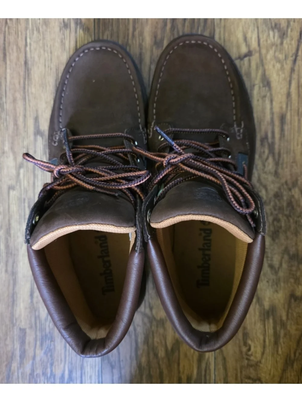 VINTAGE Timberland 7 EYE Brown Leather Moc Toe Hiking Boots